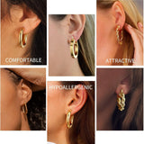 9 Pairs Gold Hoop Earrings for Women