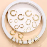 9 Pairs Gold Hoop Earrings for Women