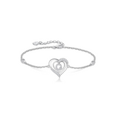 Personalized 925 Sterling Silver initial Charm Alphabet Jewelry| Heart Initial Bracelets for Women