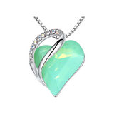 Leafael Necklaces for Women, Infinity Love Heart Pendant with Birthstone Crystals| 17-luck-opal-green