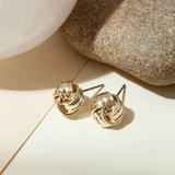 Gold Plated Sterling Silver Post Love Knot Stud Earrings | Gold Earrings for Women