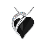 Leafael Necklaces for Women, Infinity Love Heart Pendant with Birthstone Crystals| 13b-protection-jet-black