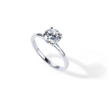 18K Sterling Silver Gold Round Cut Solitare 1.5 CT Moissanite Engagement Ring for Women