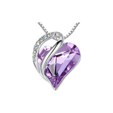 Leafael Necklaces for Women, Infinity Love Heart Pendant with Birthstone Crystals| 06-june-alexandrite-light-purplewith-birthstone-crystals