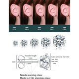 5 Pairs Stud Earrings Set, Hypoallergenic Cubic Zirconia