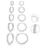 5 Pairs Small 14K Gold 925 Sterling Silver Hoop Earrings for Women Huggie Cartilage Earring Set