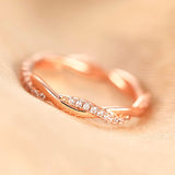 Women Eternity Ring Twisted Rope Cubic Zirconia Engagement Wedding Band Size 4-12