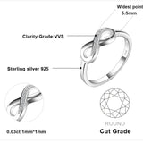 Cubic Zirconia Promise Rings for Her, Stackable Wedding Bands Rings for Women Infinity Forever Love Knot Ring