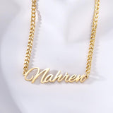 Personalized 18K Gold Plated Nameplate Customized Jewelry Gift for Women