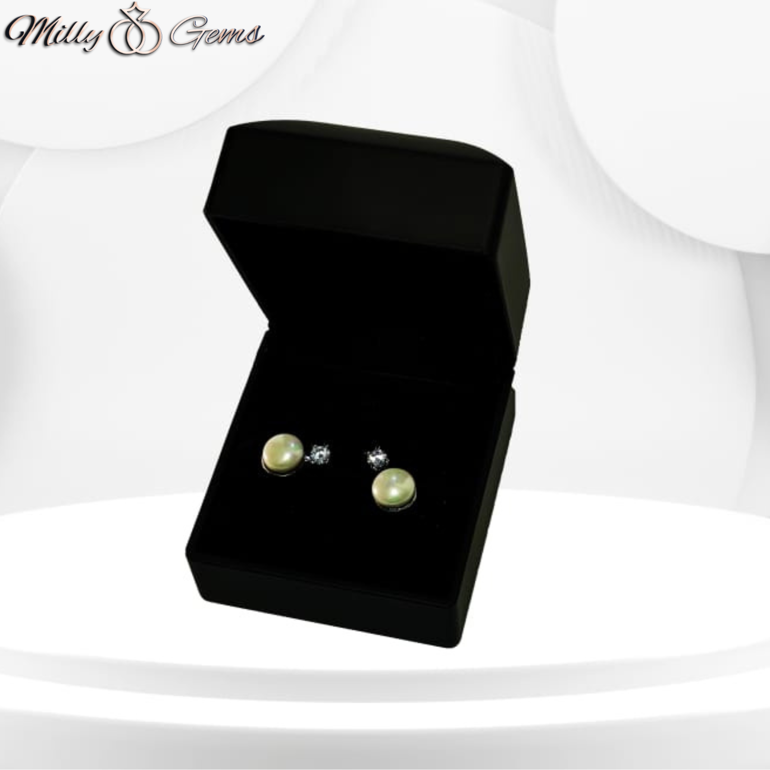 Sterling Silver Pearl Stud Earrings