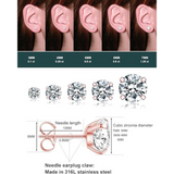 5 Pairs Stud Earrings Set, Hypoallergenic Cubic Zirconia