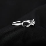 Cubic Zirconia Promise Rings for Her, Stackable Wedding Bands Rings for Women Infinity Forever Love Knot Ring