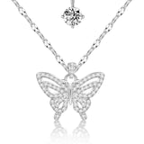 Gold Butterfly Necklace for Women | Layered 18K Gold Plated Cross Pendant Necklace - Adjustable Chain