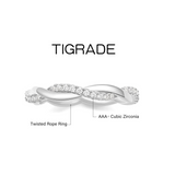 Women Eternity Ring Twisted Rope Cubic Zirconia Engagement Wedding Band Size 4-12