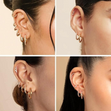 5 Pairs Small 14K Gold 925 Sterling Silver Hoop Earrings for Women Huggie Cartilage Earring Set