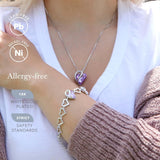 Leafael Necklaces for Women, Infinity Love Heart Pendant with Birthstone Crystals| 06-june-alexandrite-light-purplewith-birthstone-crystals