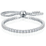 Moissanite Tennis Bracelet, Diamond Bracelets for Women, Round Brilliant Cut Lab Created Moissanite Bracelets