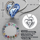 Leafael Necklaces for Women, Infinity Love Heart Pendant with Birthstone Crystals| 04-april-rainbow-opal-white