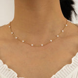 Necklace Simple White Pearls Choker| Necklace Elegant Tiny Small Faux