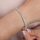 14K Gold Plated 3mm Cubic Zirconia  Tennis Bracelet| White gold  Bracelets for Women