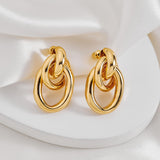 Gold Geometric Drop Dangle Earrings for Women Long Link Dangle Earrings