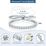 Moissanite Tennis Bracelet, Diamond Bracelets for Women, Round Brilliant Cut Lab Created Moissanite Bracelets