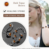 Leafael Necklaces for Women, Infinity Love Heart Pendant with Birthstone Crystals| 15-stress-relief-dark-topaz-brown