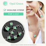 Leafael Necklaces for Women, Infinity Love Heart Pendant with Birthstone Crystals| 17-luck-opal-green