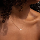 Trendy 14K Gold Plated CZ Chain Pendant - Dainty Birthstone Necklace for Women