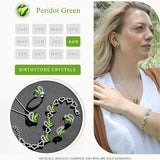 Leafael Necklaces for Women, Infinity Love Heart Pendant with Birthstone Crystals| 08a-august-peridot-green