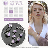 Leafael Necklaces for Women, Infinity Love Heart Pendant with Birthstone Crystals| 06-june-alexandrite-light-purplewith-birthstone-crystals