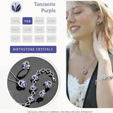 Leafael Necklaces for Women, Infinity Love Heart Pendant with Birthstone Crystals| 02b-february-tanzanite-purple