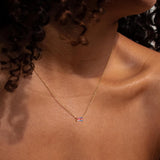 Trendy 14K Gold Plated CZ Chain Pendant - Dainty Birthstone Necklace for Women