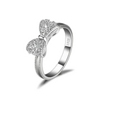 Cubic Zirconia Promise Rings for Her, Stackable Wedding Bands Rings for Women Infinity Forever Love Knot Ring