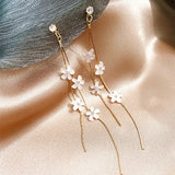 New Fashion Asymmetric Tassel Flower Earrings For Women