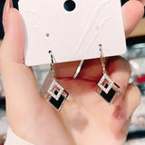 Black Color Double Layer Earrings For Women