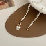 Pearl White Mermaid T-buckle Pendant Necklaces for Women