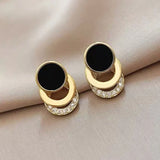 Crystal Stud Earrings Wedding Party Elegant Circle Charms Jewelry