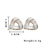 Fashion Twisted Woven Triangle Stud Earrings for Women