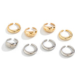 8 Pcs Chunky Open Smooth Surface Rings Set