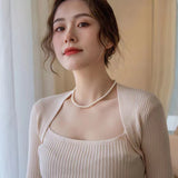 Elegant Jewelry Simple White Pearl Chain Choker Necklace For Women