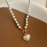 Pearl White Mermaid T-buckle Pendant Necklaces for Women