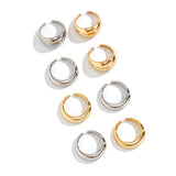 8 Pcs Chunky Open Smooth Surface Rings Set