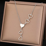 Light Luxury Elegant Delicate Heart Pendant Charm Chain Necklace For Women