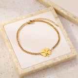 Classic Lucky Clovers Pendant Hip Hop Bracelet For Women