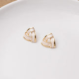 Fashion Twisted Woven Triangle Stud Earrings for Women