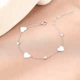 Stainless Steel Bracelets Crystal Zircon Romantic Heart Pendant