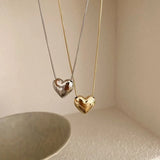 Chain Collar Choker Love Heart Pendant Necklace for Women