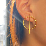 Metallic Large Circle Geometric Personality Fashion Dangle Earrings